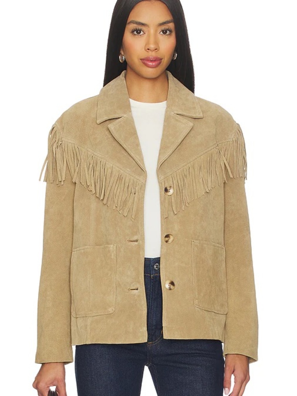 Vintage GAP Suede Fringe Jacket - Tan